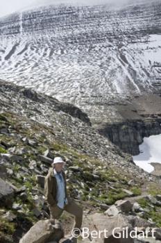 Matt Rigg and fresh snow in Glacier National Park